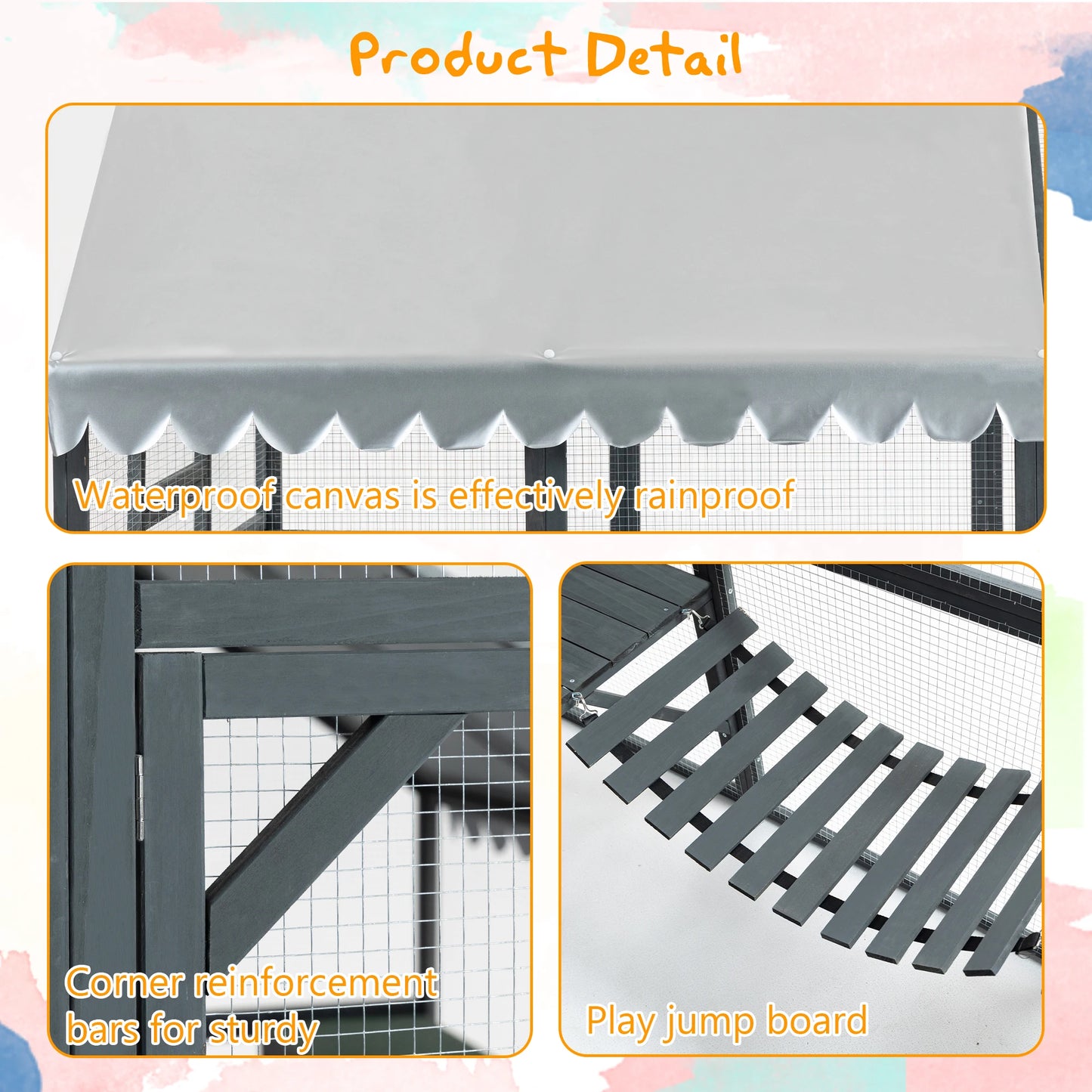 Large Outdoor Cat House And Wooden Cat Run Enclosure