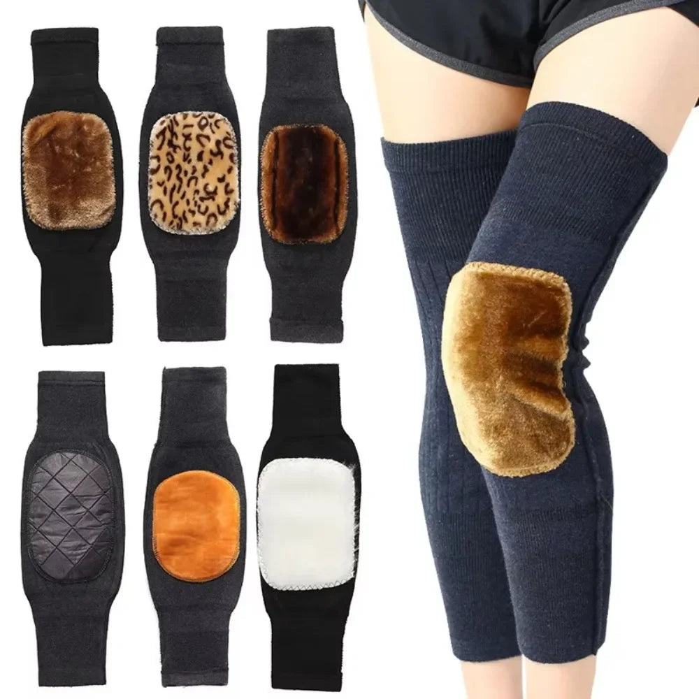 Rabbit Fur Knee Pads for Winter Knee Support
