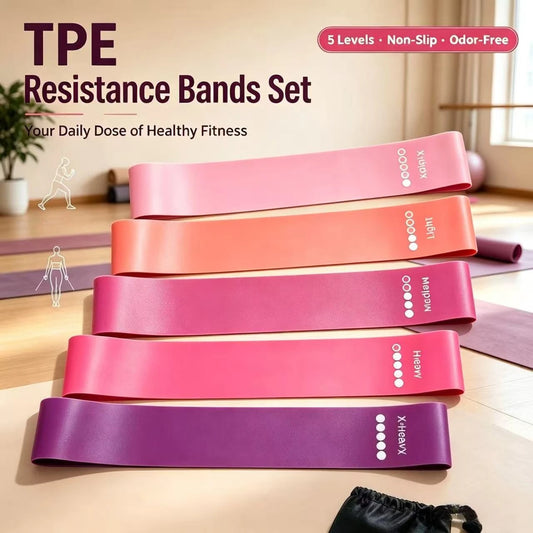 TPE Resistance Bands 5 Levels Non Slip Booty Bands