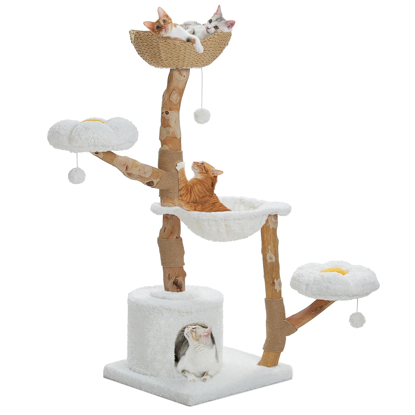 PAWZ Road Cat Tree Tower With Sisal Scratching Post Basket