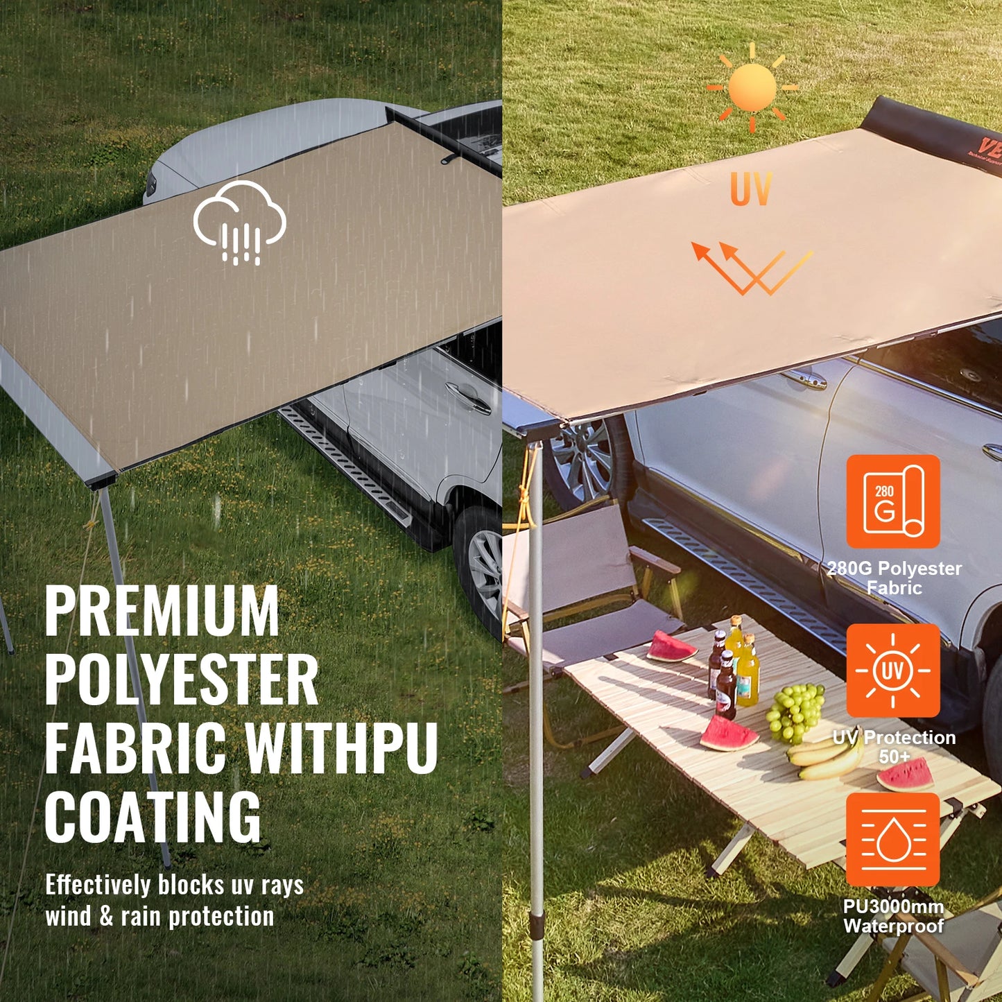 SucceBuy Vehicle Awning Retractable Car Side Waterproof Storage Bag