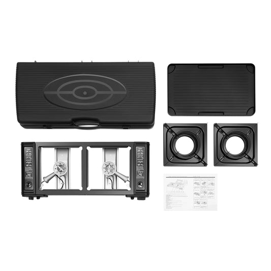 NONE 2-Burner Portable Camping Stove Kit With Baking Pan
