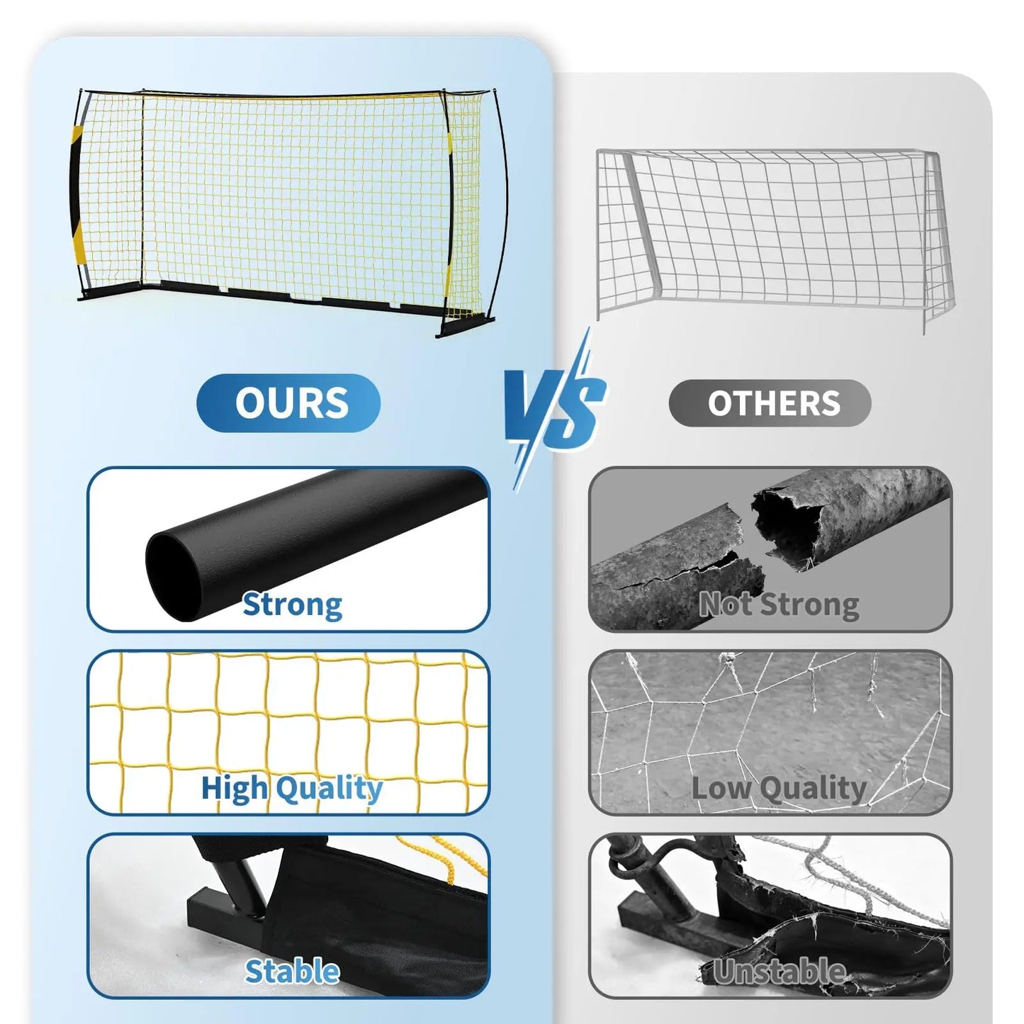 HiMISS Heavy Duty Foldable Soccer Goal With Metal Frame Bag