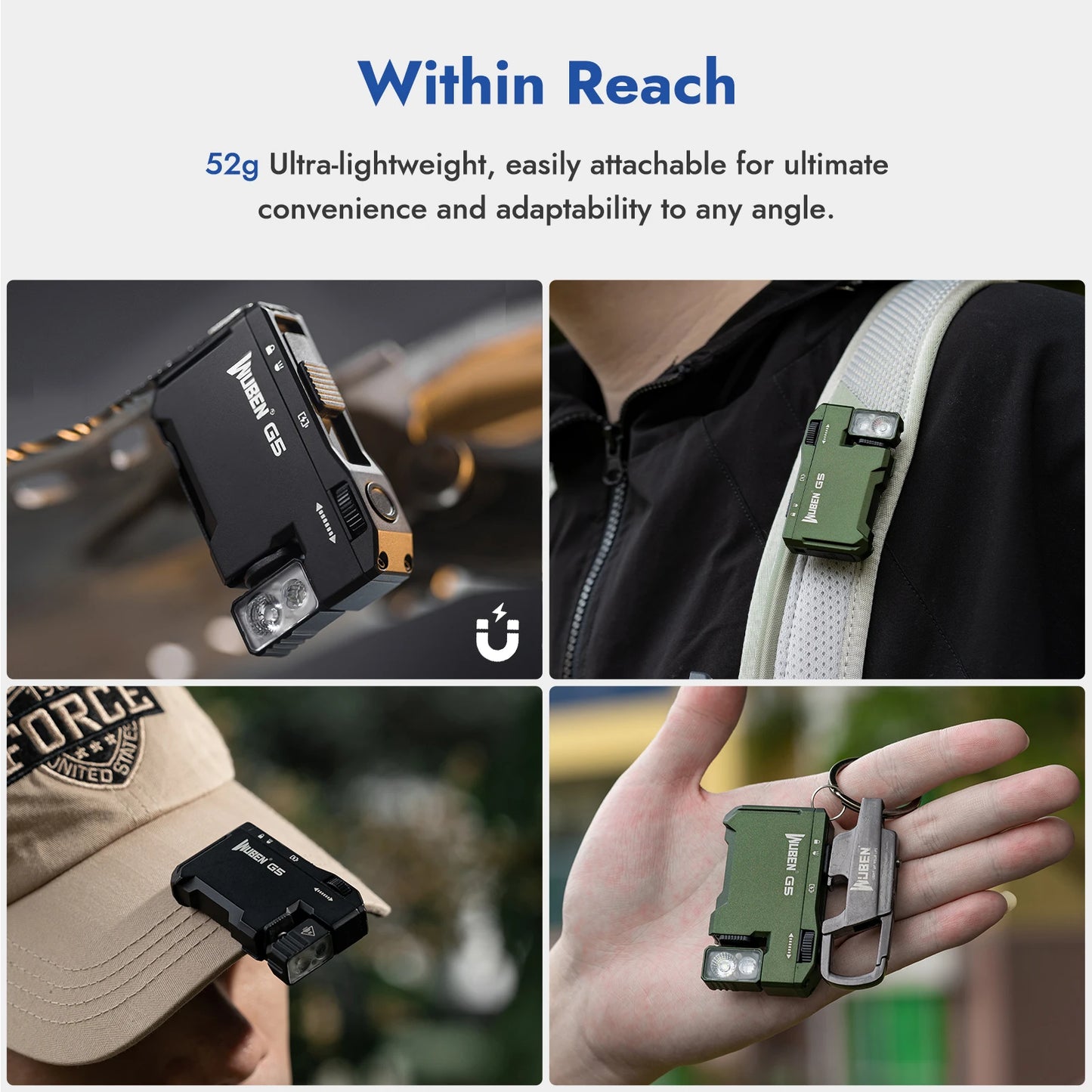 WUBEN G5 Rechargeable EDC Flashlight With Dual Light Sources