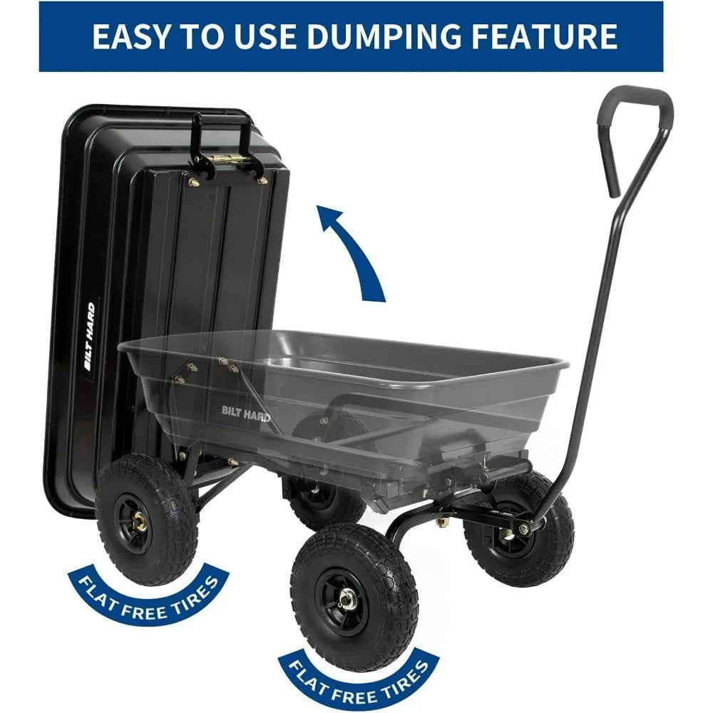 BILT HARD Yard Dump Cart With Rotating Handle
