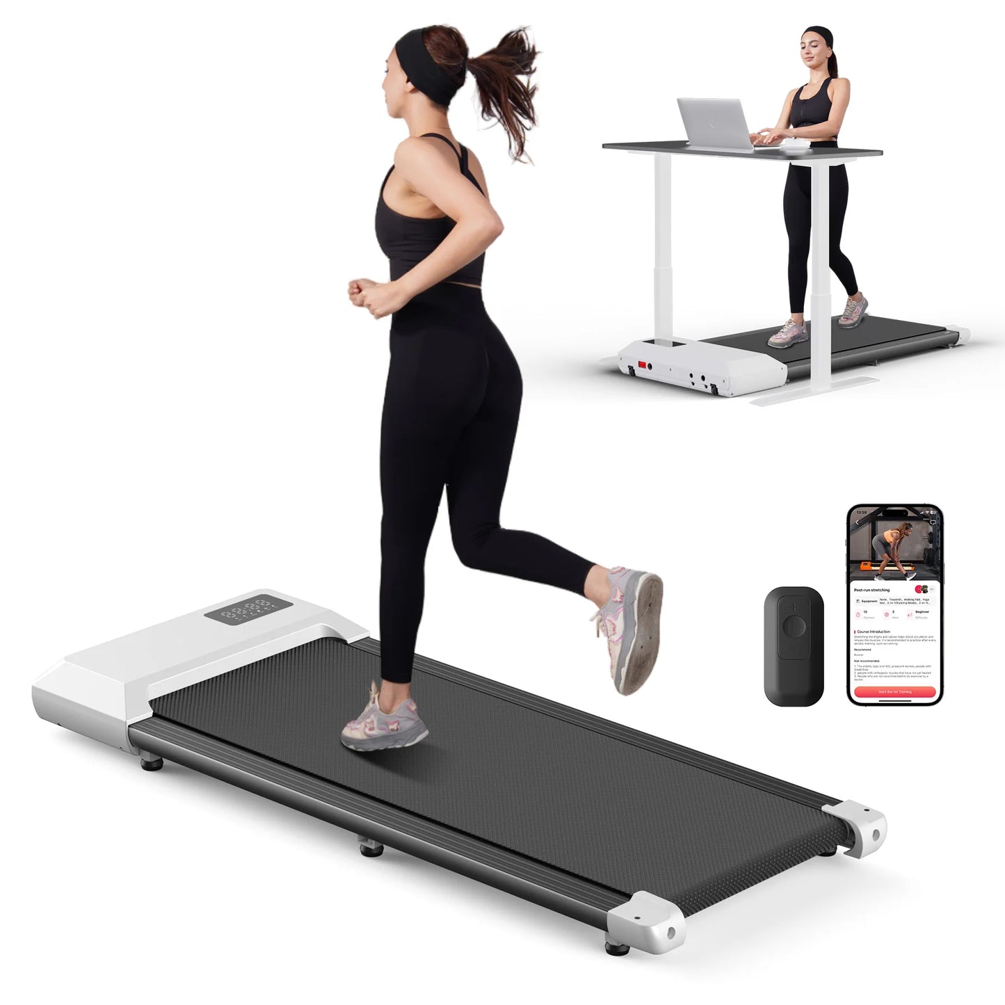 Home Use Treadmill 2.5HP 300lbs Capacity TwoInOne Walking Running