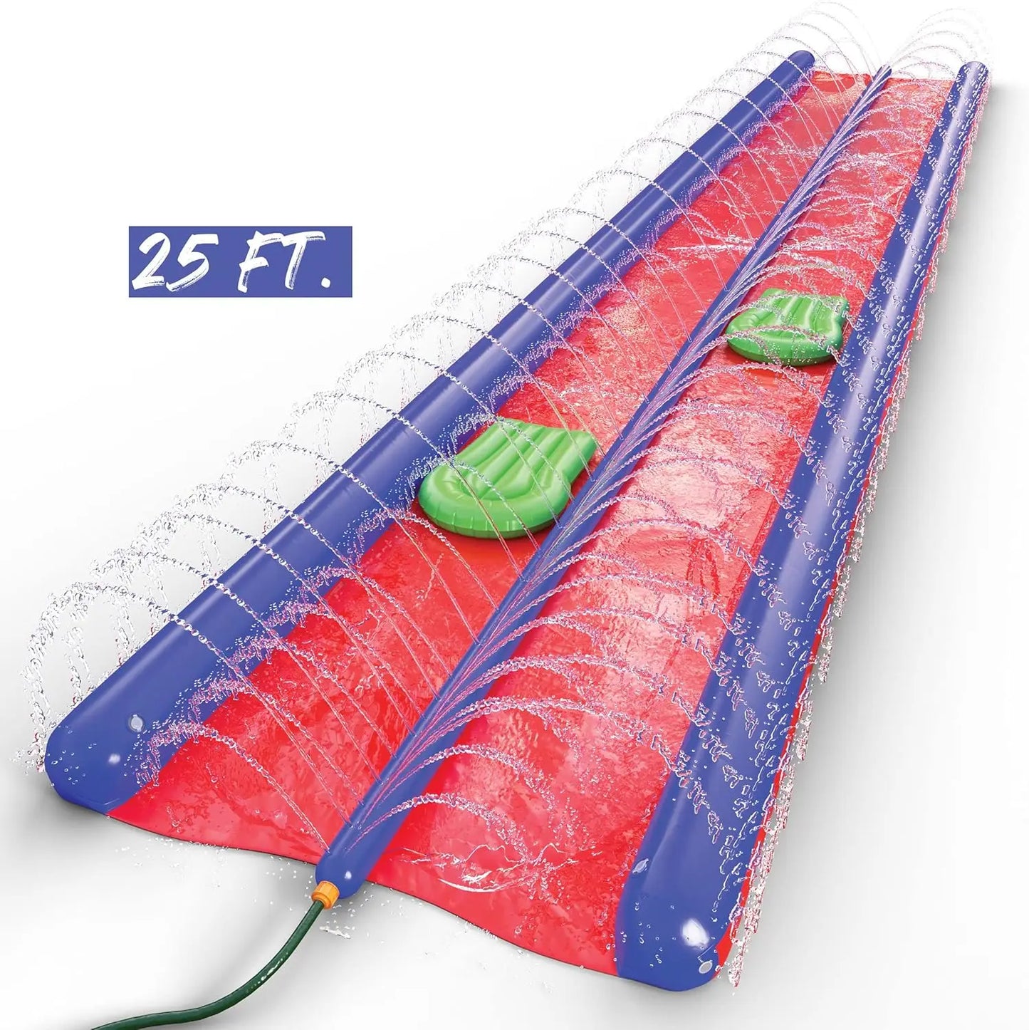 Two Person Waterslide With Sprinkler And Inflatable Boards