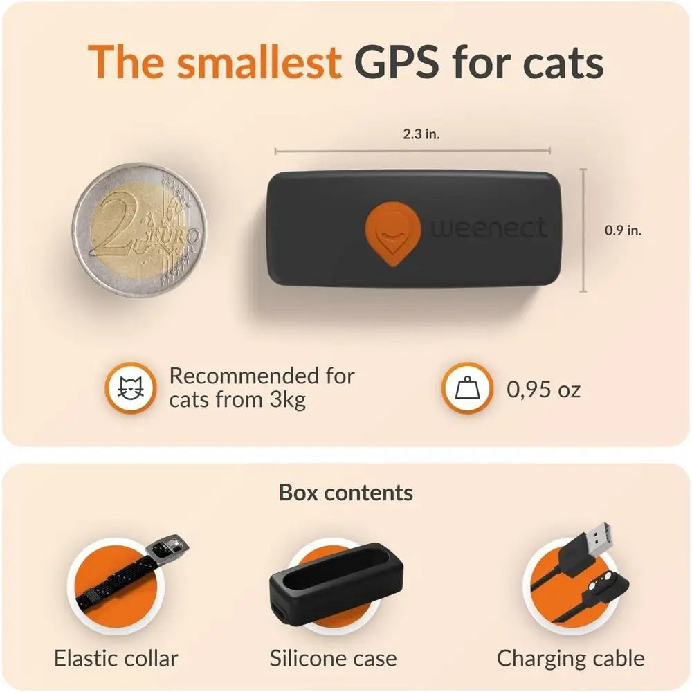 Cat XS Real-Time Mini GPS Tracker For Cats Collar Included