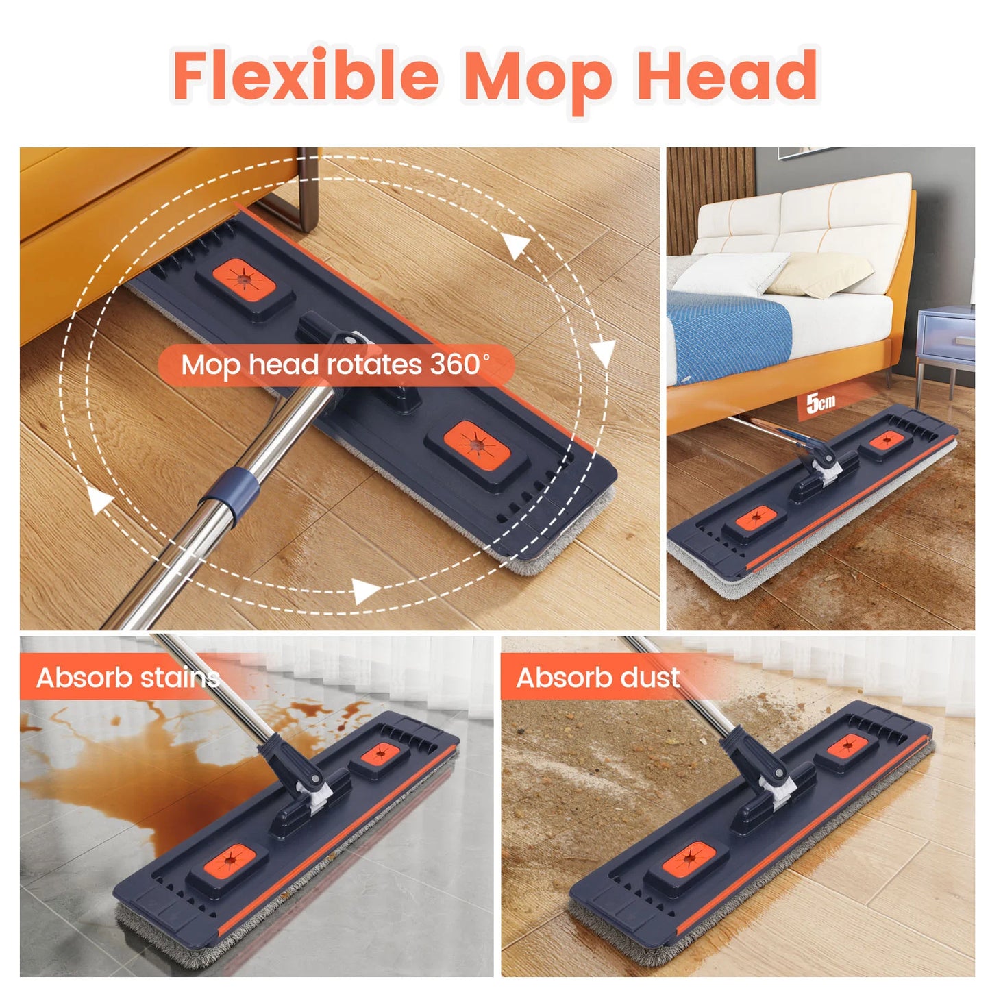 NONECN Microfiber Floor Cleaning Mop With Separate Dirty Water Bucket