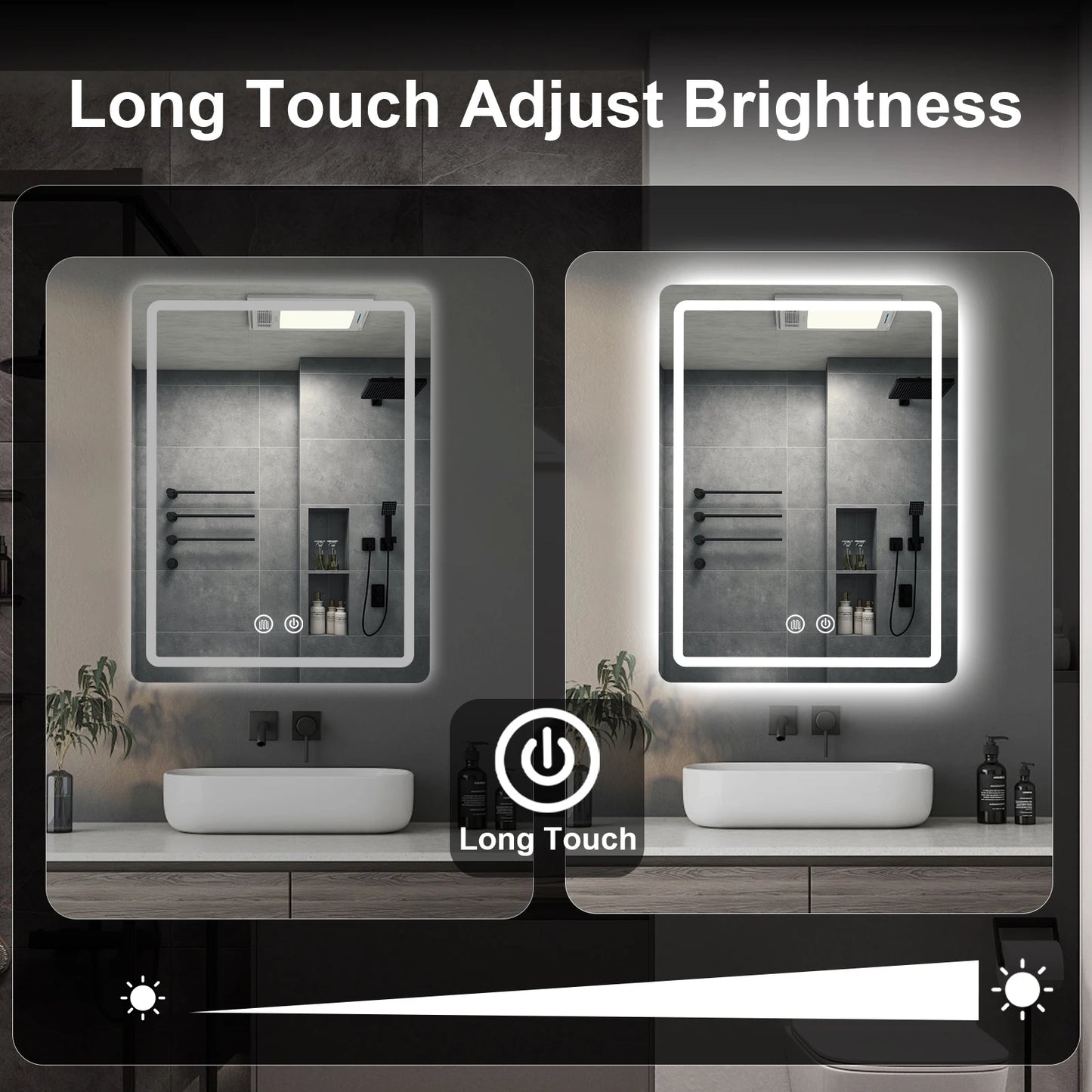 MYGIIVOVO Backlit LED Bathroom Mirror With Fogless Demister