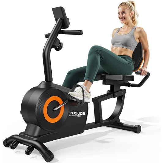 YOSUDA Recumbent Exercise Bike With Adjustable Seat LCD Monitor
