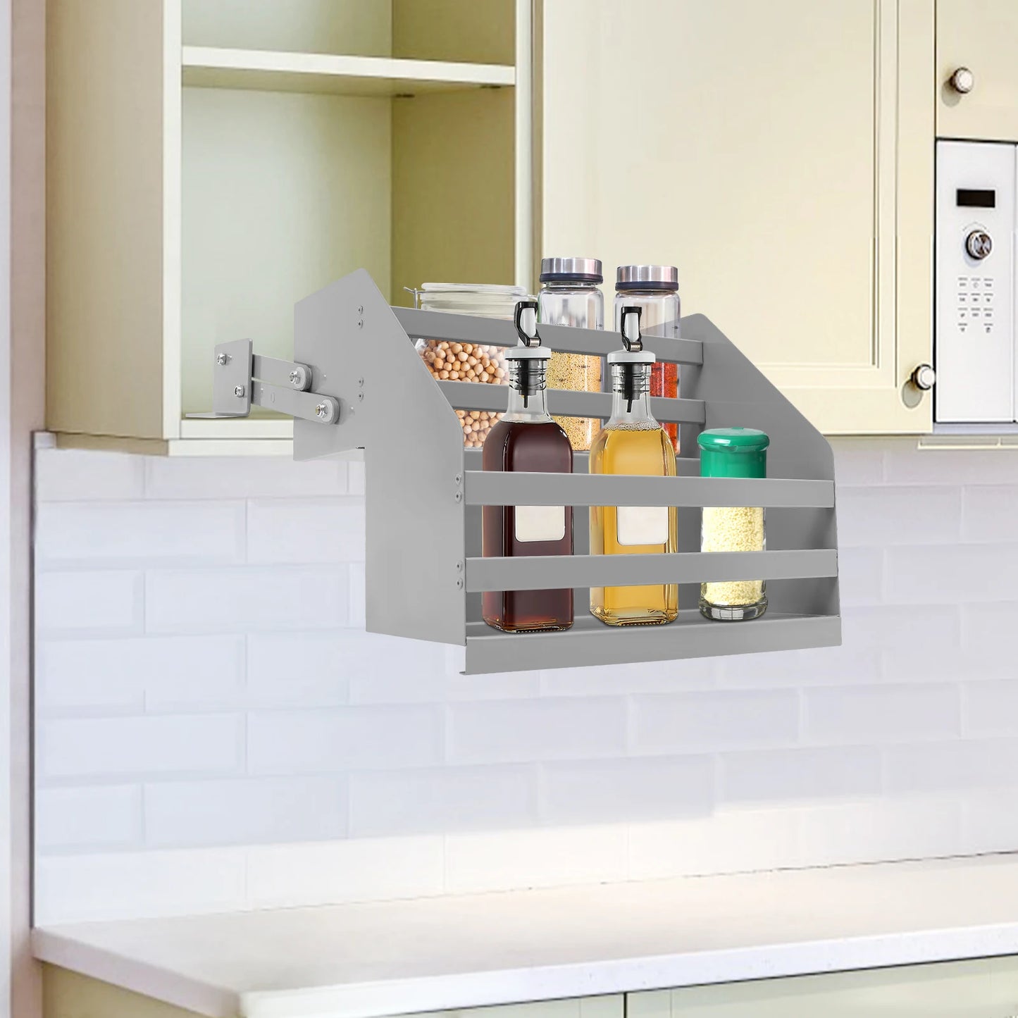 2-Tier Pull Down Cabinet Organizer Under Sink Storage Rack