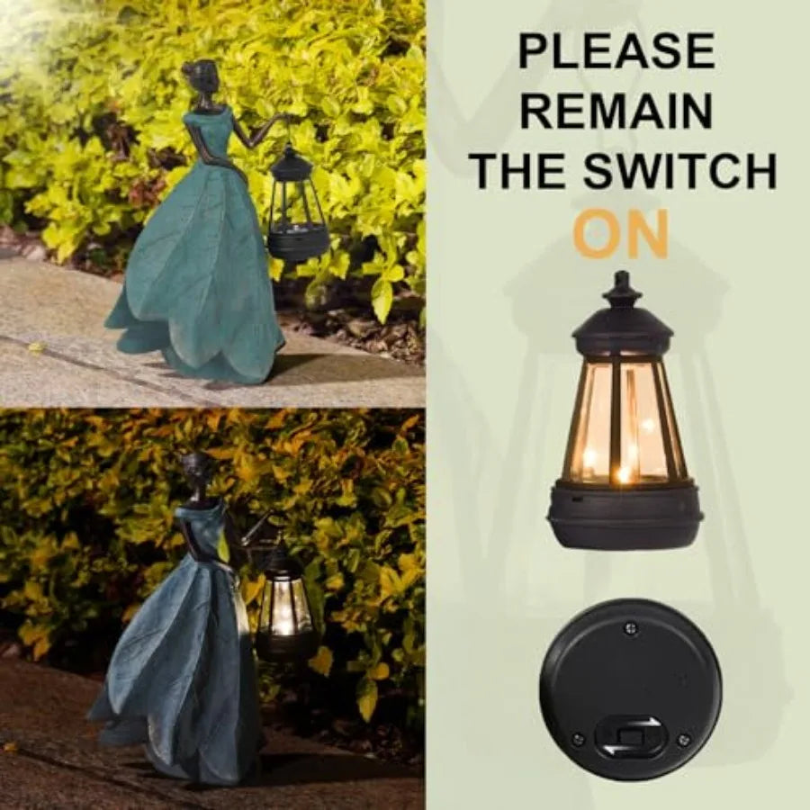 Fairy Solar Outdoor Lights Resin Garden Figurines for Patio Decor