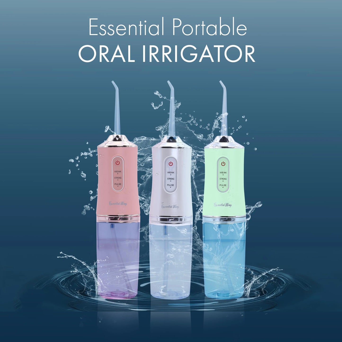 Portable Oral Irrigator Water Flosser USB Rechargeable Four Jet Tips