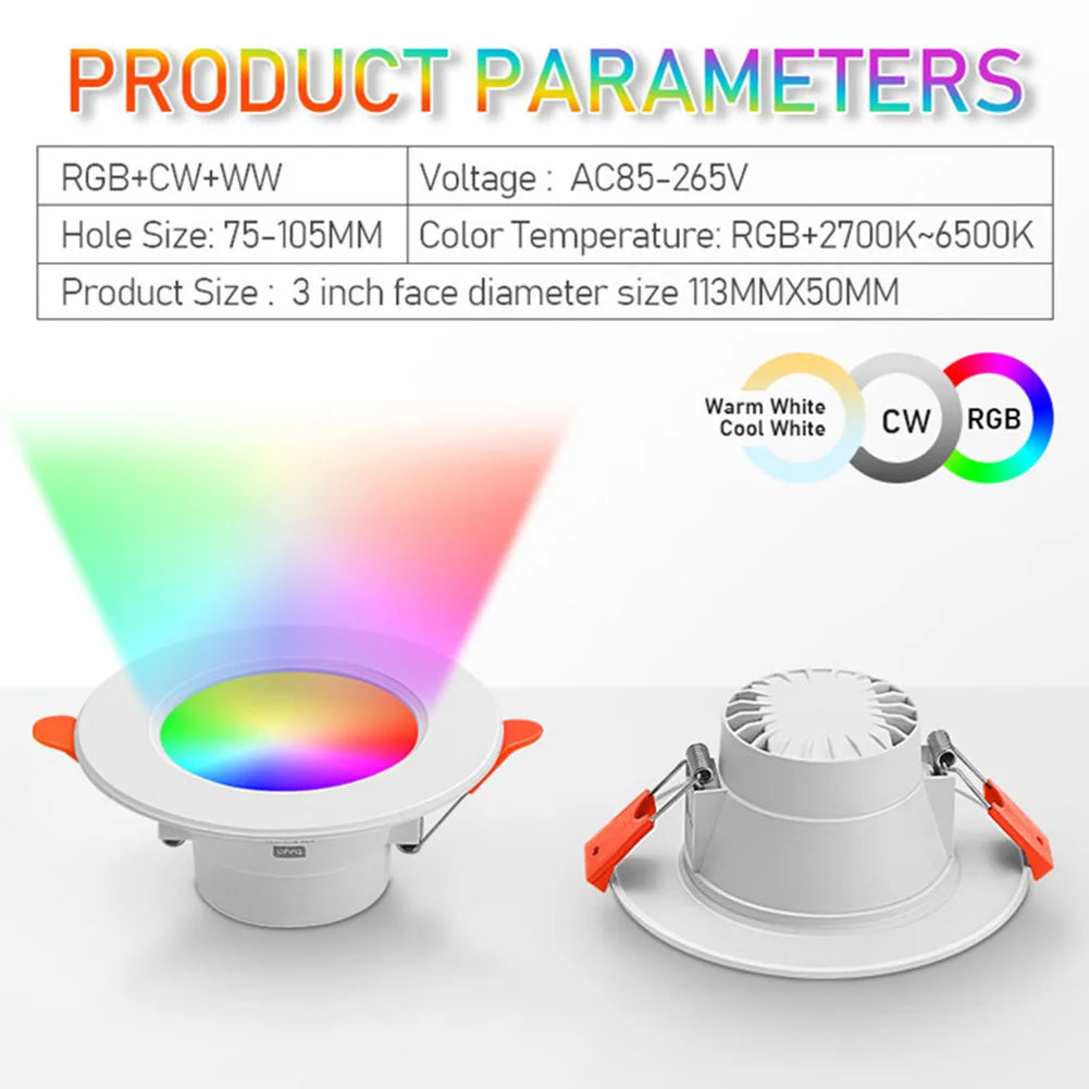 Alloet 10W Smart LED Downlight Bluetooth RGB with App Control
