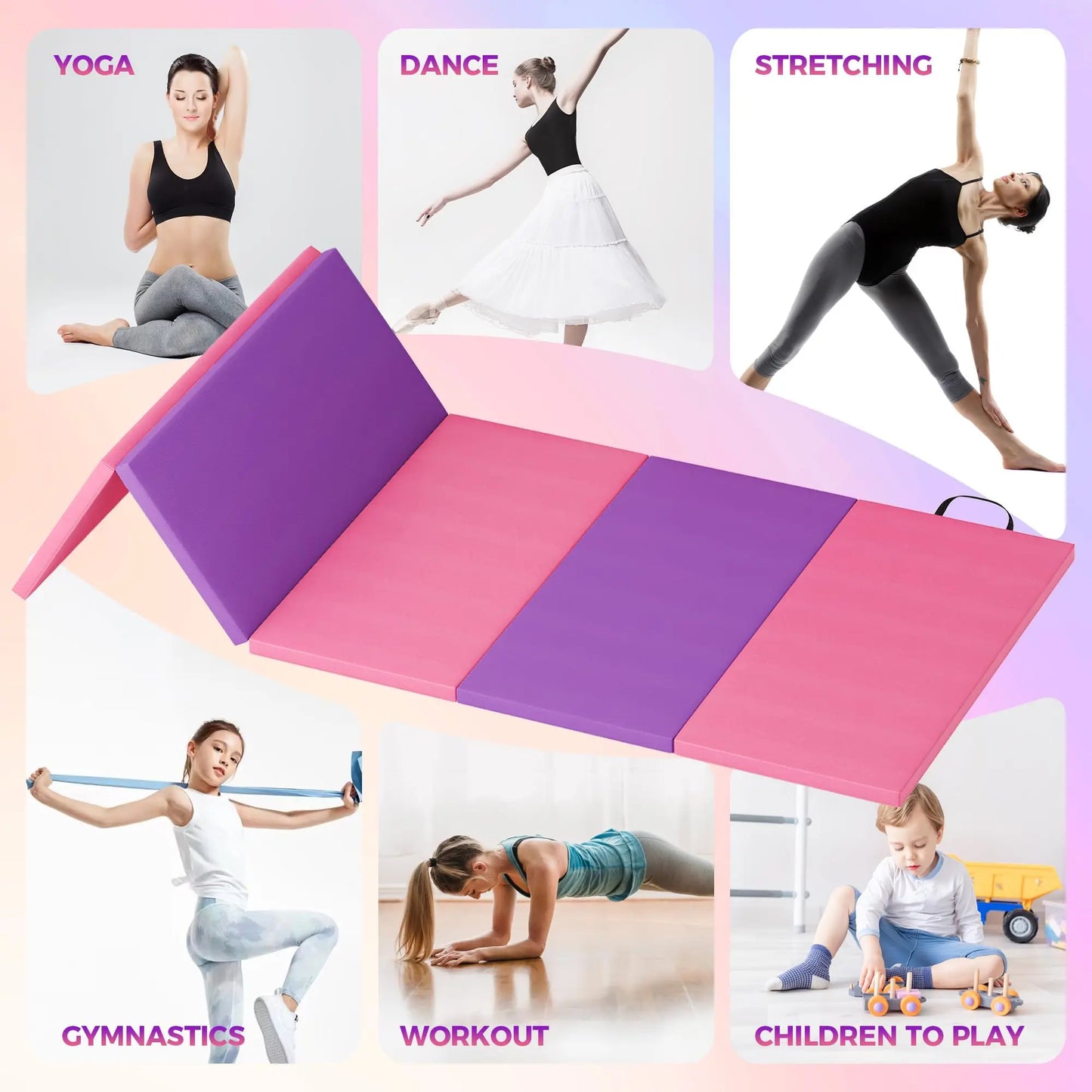 HiMISS Gymnastics Mats Premium EPE Foam Tumbling Pad Home Gym