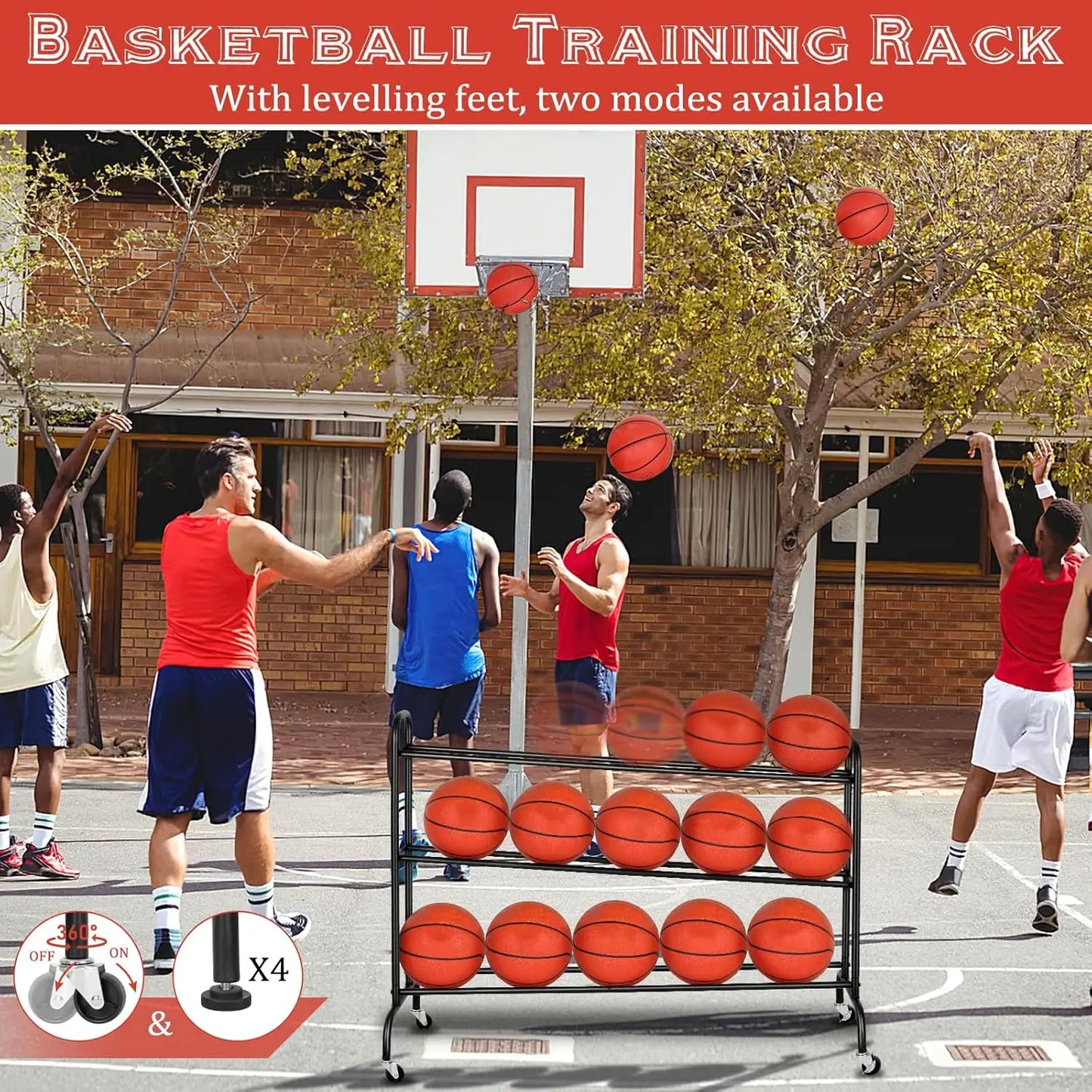 Adjustable Basketball Training Stand with Wheels
