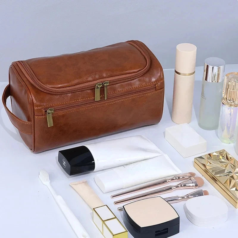 Hanging Leather Toiletry Bag Dopp Kit for Travel Essentials