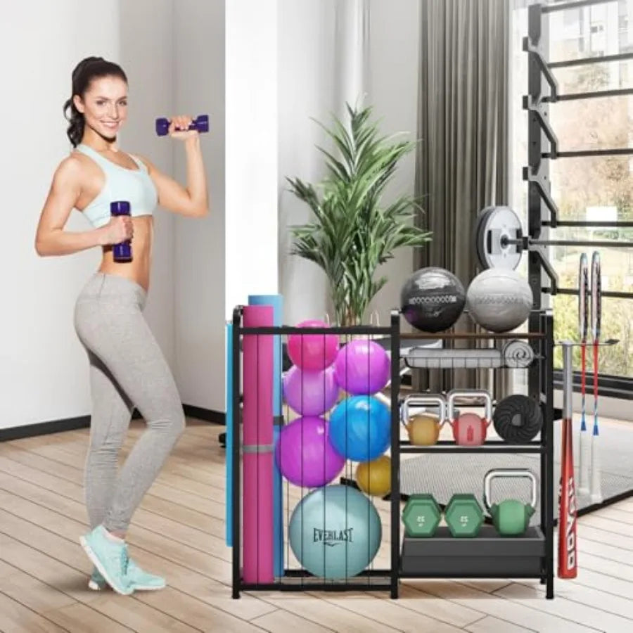 SHXI Garage Sports Equipment Organizer With Hooks And Storage
