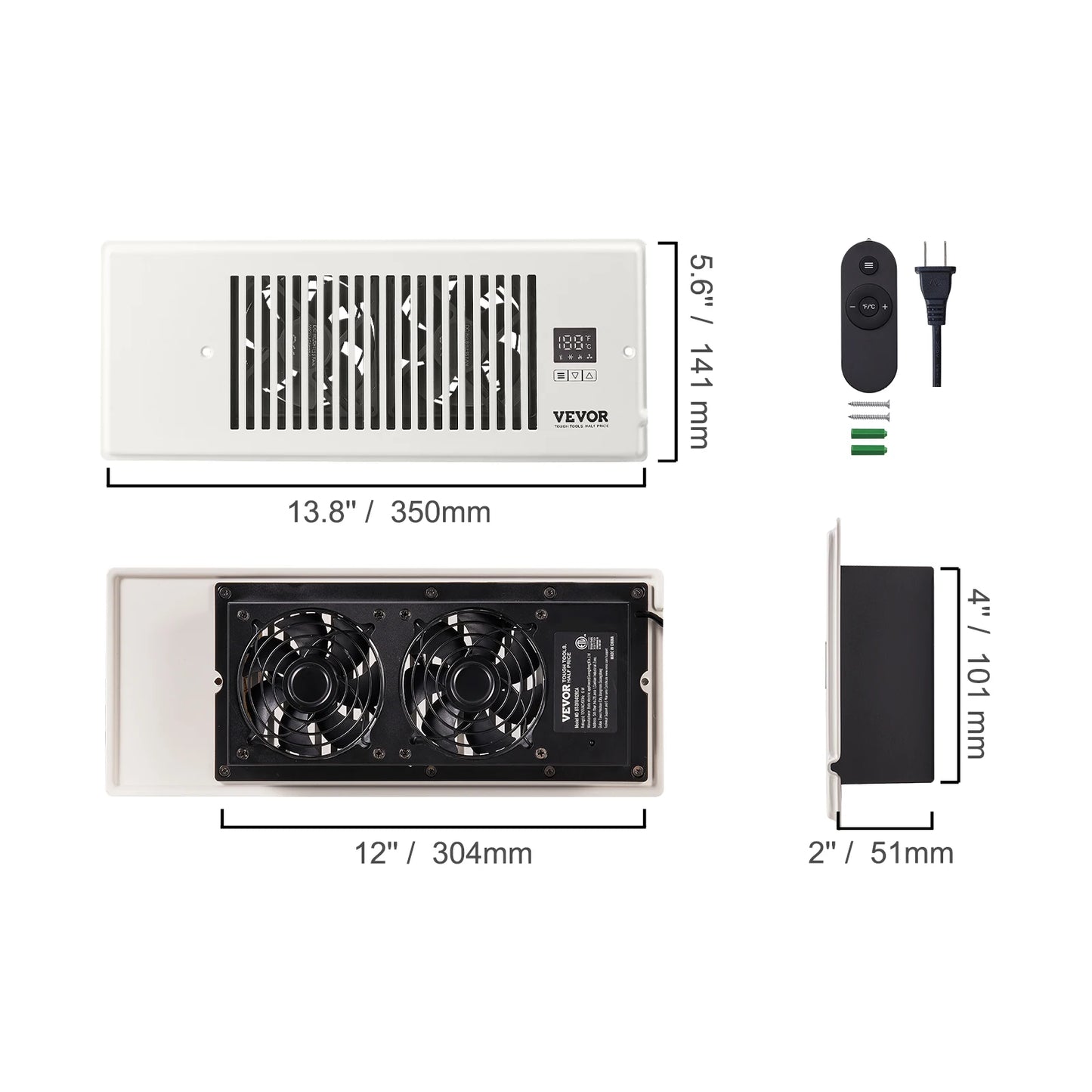 Booster Duct Fan 100CFM With LCD Controller For Ventilation