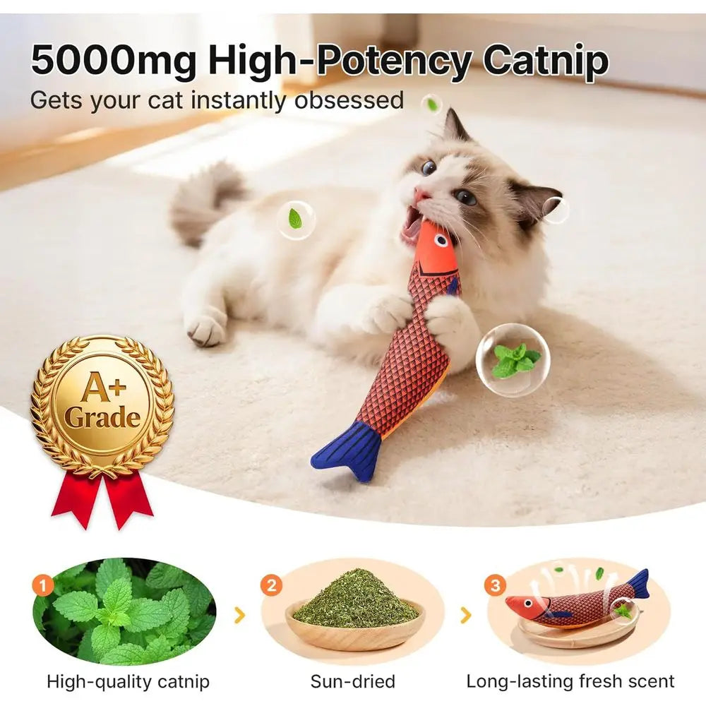 Cat Toys Saurysh, 3 Pack, Catnip Crinkle Sound, Soft and Durable, Interactive Kitten Kicker or Indoor Kitty Exercise 9.4 Inches