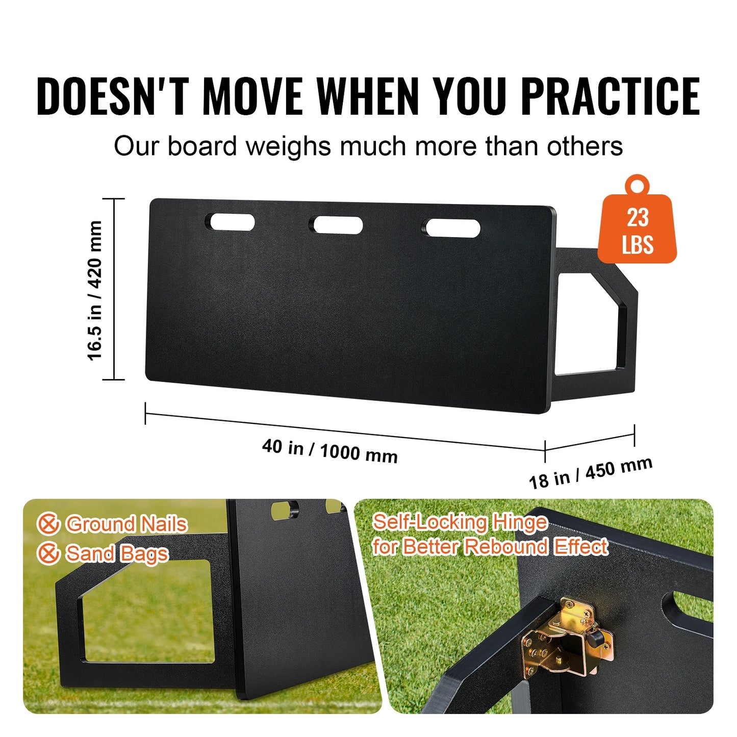 SucceBuy Portable Soccer Rebounder Board With 2 Angles HDPE Kickback