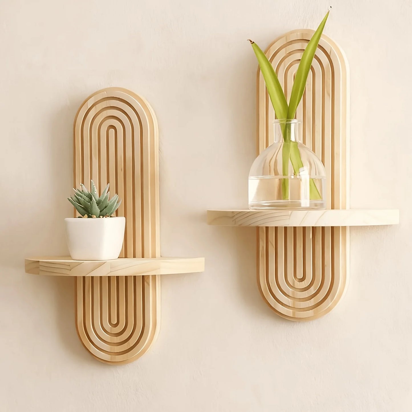 Taylor Brown Boho Plant Wall Shelf Mid Century Decor