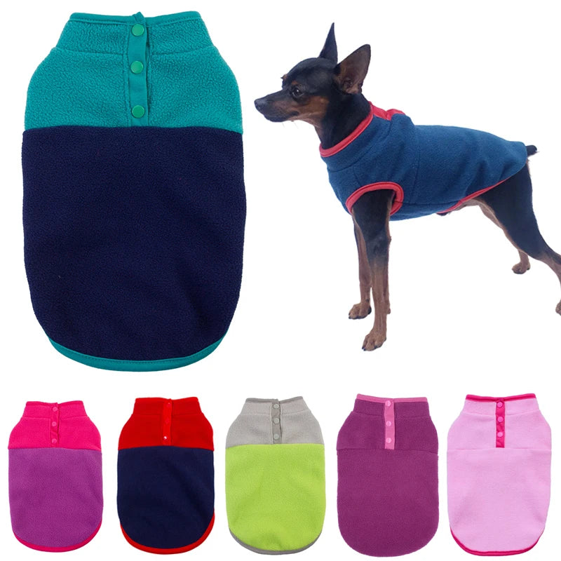Fleece Dog Clothes For Small Dogs Autumn Winter Vest Jacket