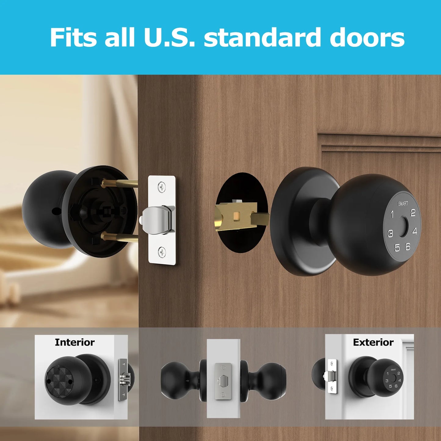 Viladepot Ball-Shaped Smart Lock With Fingerprint And App-Controlled Keypad