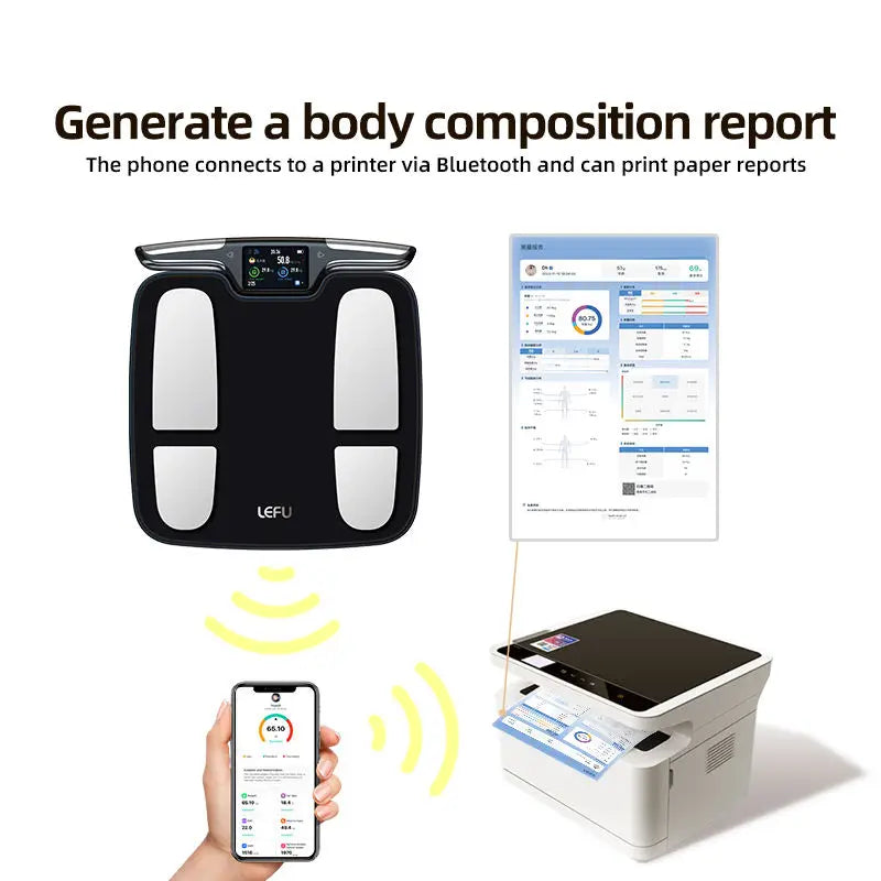 Smart Body Composition Scale Eight Electrodes BMI Fat Muscle Mass