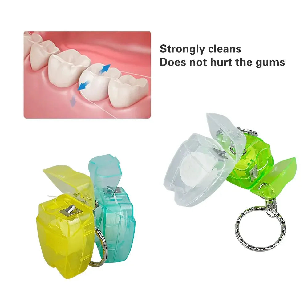 Dental Flosser 15m Interdental Picks With Keychain Pack