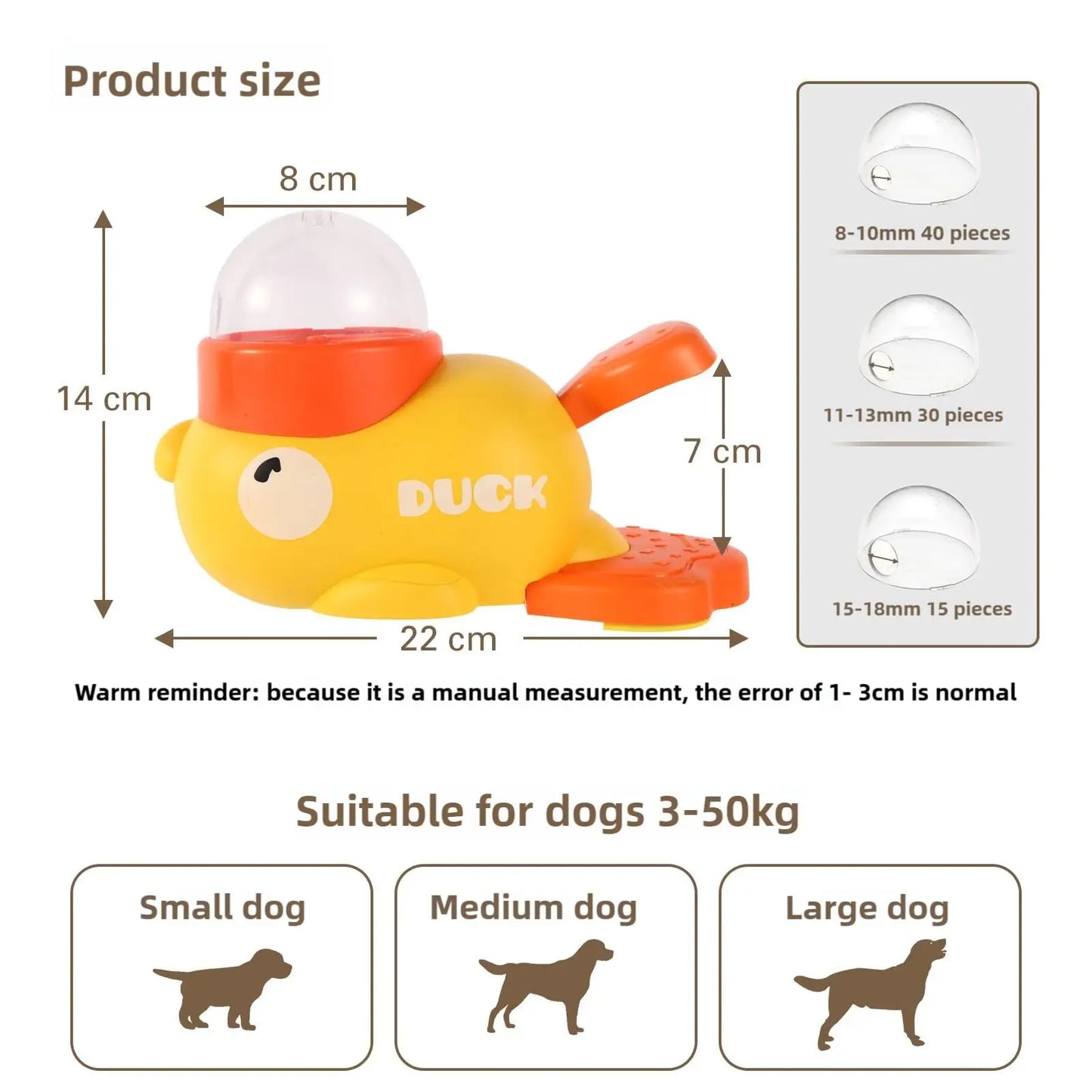 Pet Slow Feeder Bowl Duck Snack Dispenser For Small Dogs