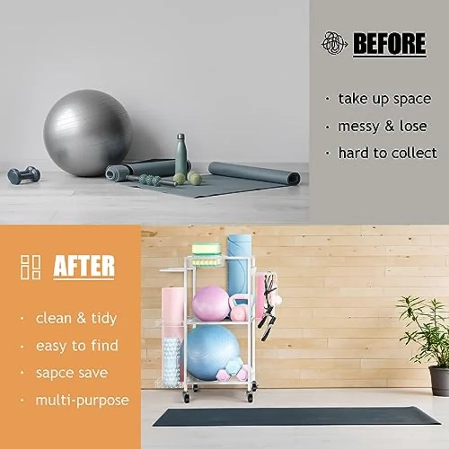SHXI Yoga Mat Storage Rack Metal Gym Organizer Yoga Mats