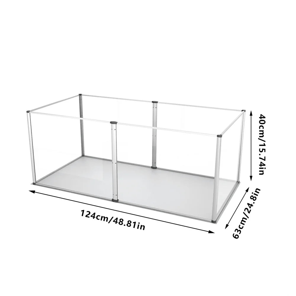 BORWART Transparent Acrylic Dog Playpen Whelping Pen With Waterproof Pad
