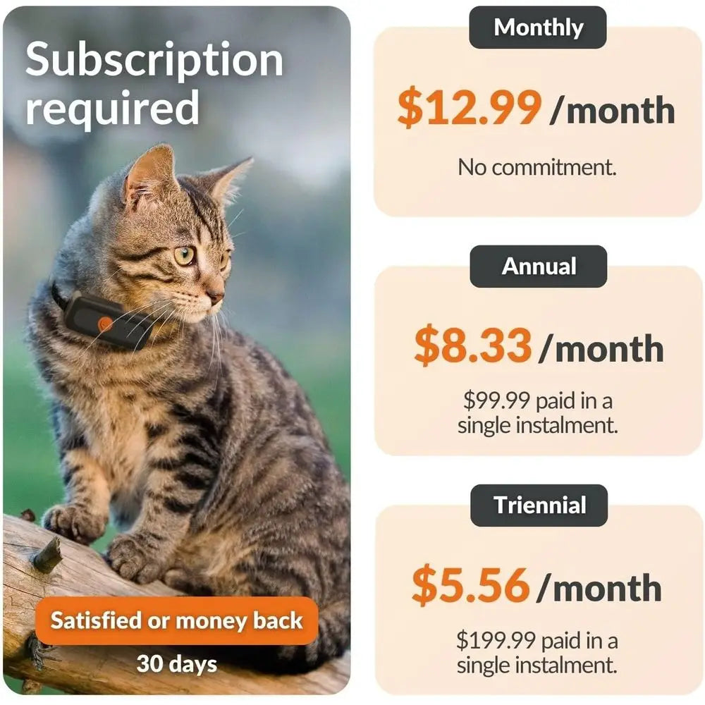 Cat XS Real-Time Mini GPS Tracker For Cats Collar Included