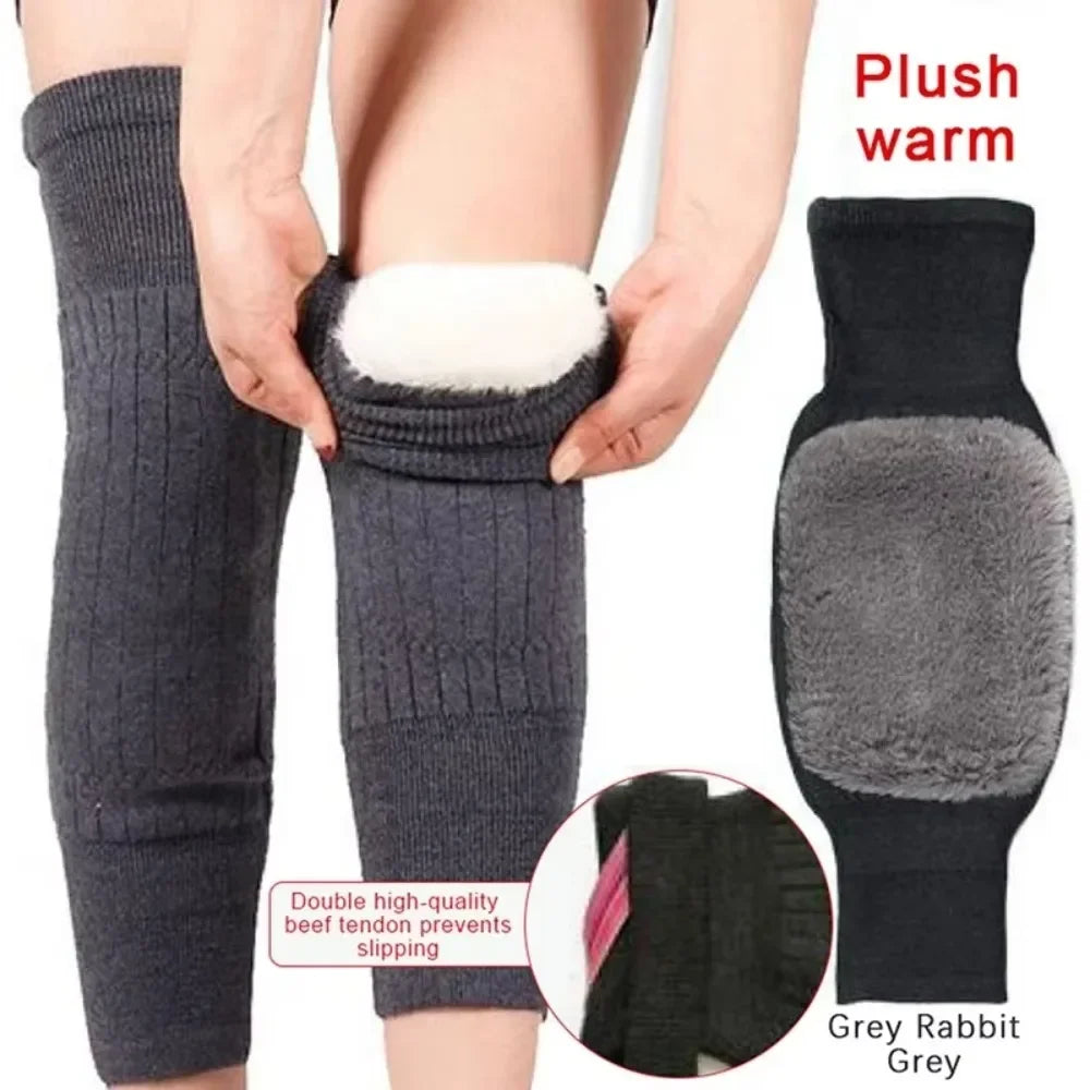Rabbit Fur Knee Pads for Winter Knee Support