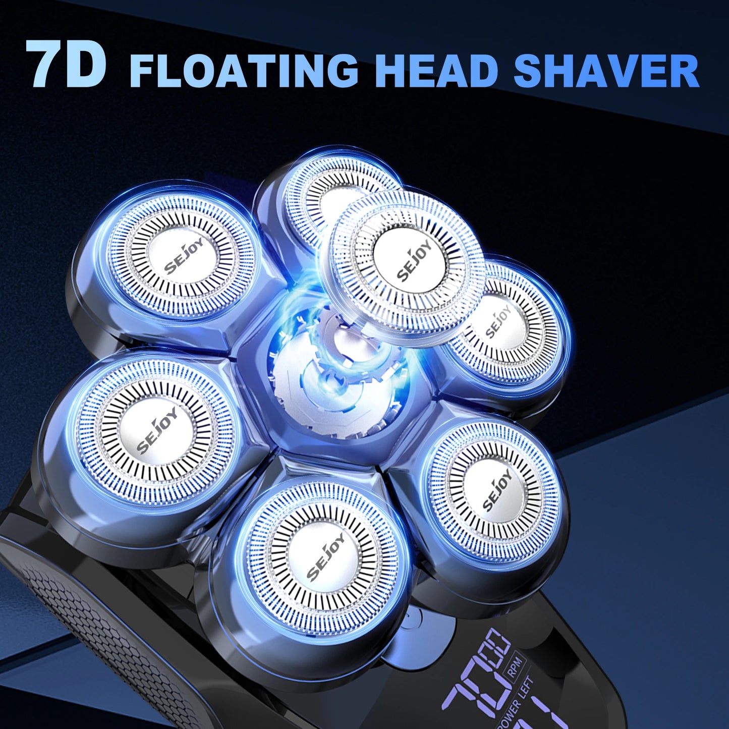 Sejoy 6-in-1 Electric Head Shaver With Nose Hair Trimmer