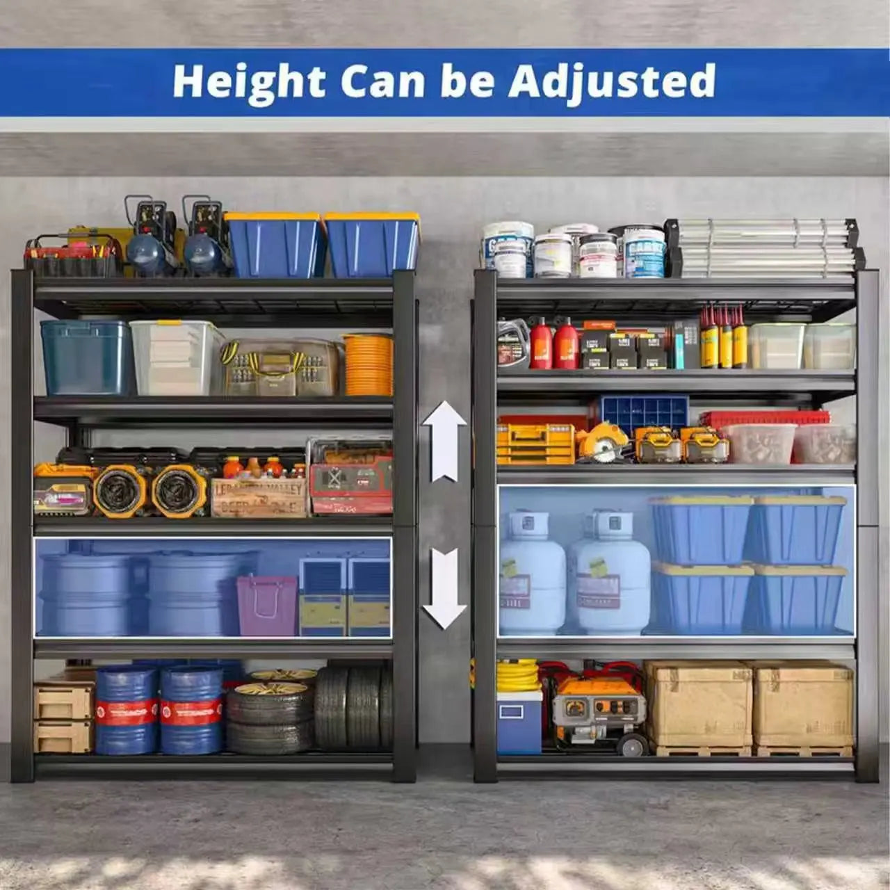 Adjustable Metal Double Layer Column Shelving Unit
