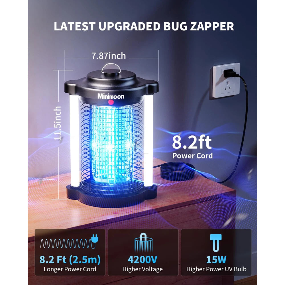 Minimoon Bug Zapper With Dual Led Lights IPX4 4200V 15W