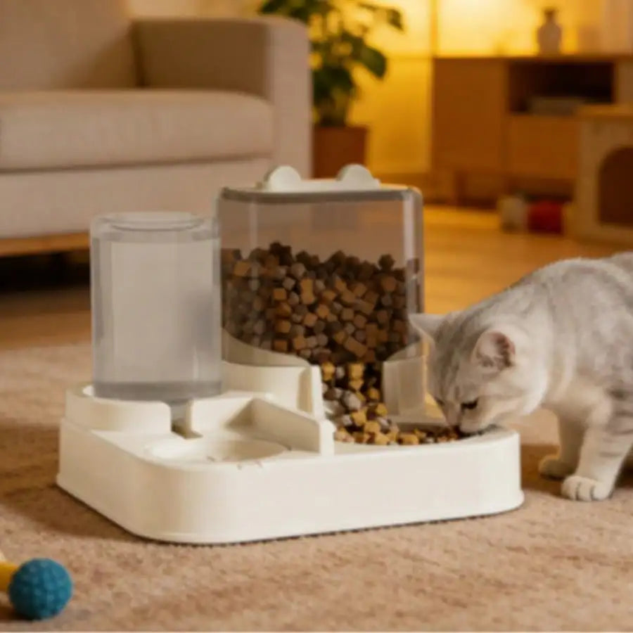 Automatic Pet Feeder and Waterer Gravity Dispenser for Cats