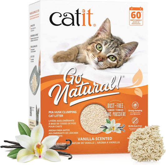 Natural Pea Husk Clumping Cat Litter Odor Control Vanilla Scent