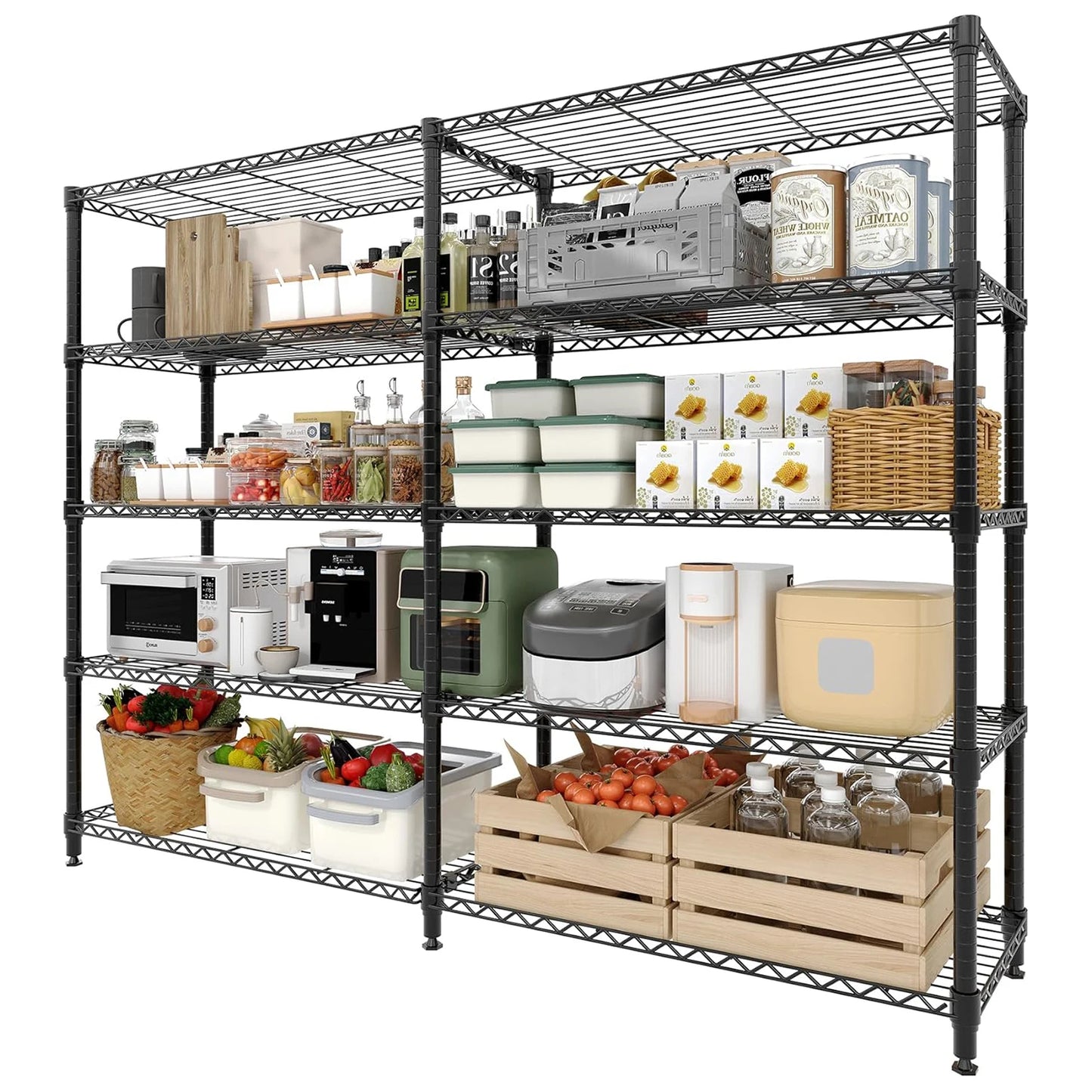 TWISTER.CK Heavy Duty 5 Tier Metal Shelving Unit Kitchen Garage