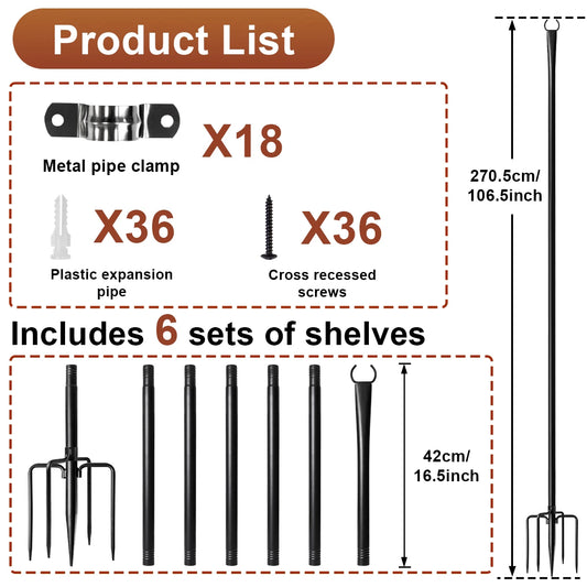 Aiopp Heavy Duty String Light Poles With Fork Waterproof Stand