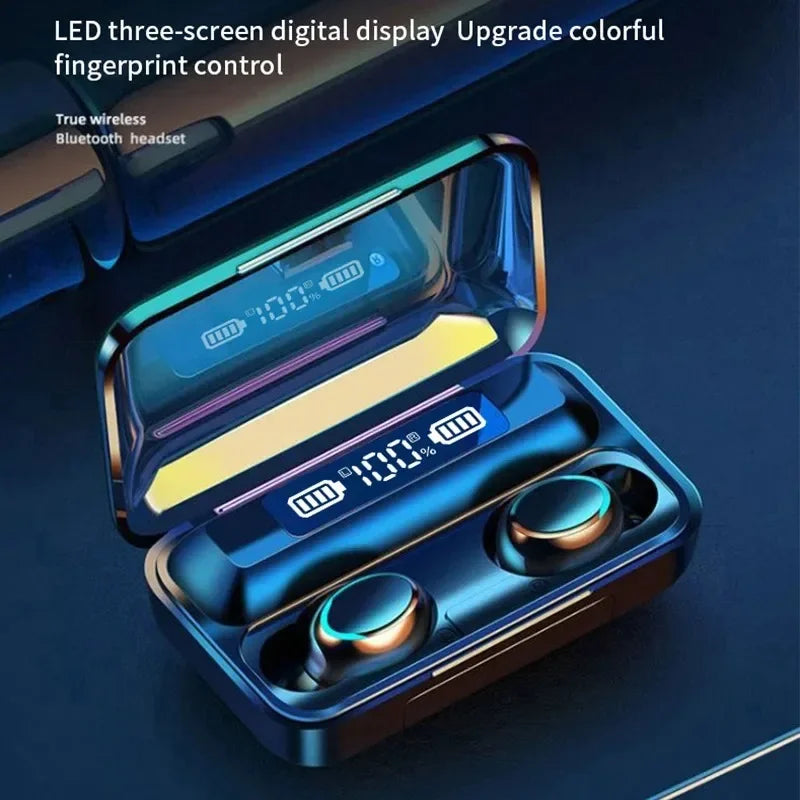 Damore F9 LED Display Earphones Bluetooth 5.0 Noise Cancellation