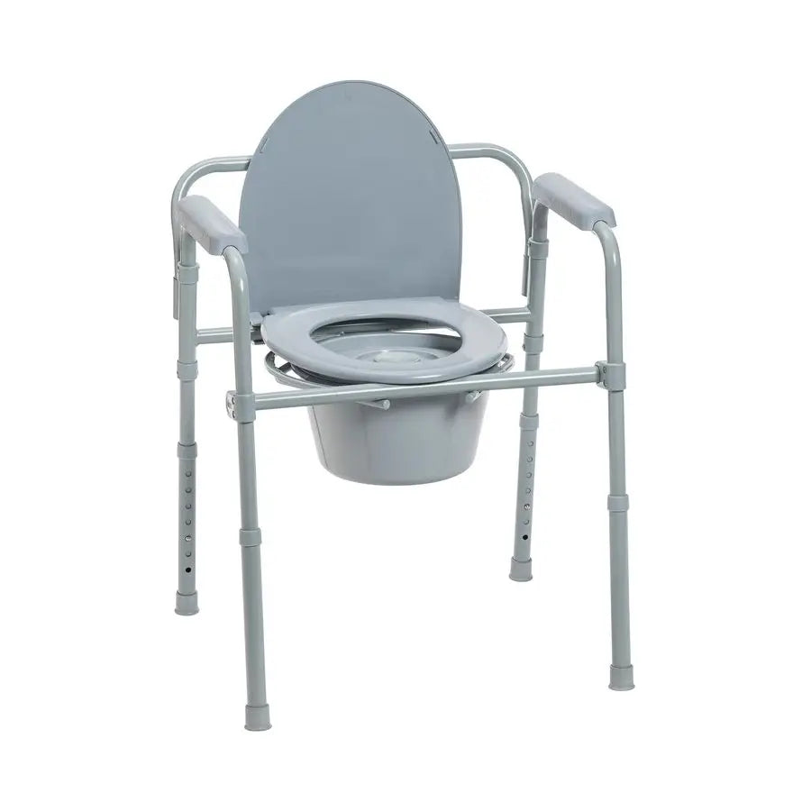 XMSJ Medical Folding Bedside Commode Chair 3in1 Portable