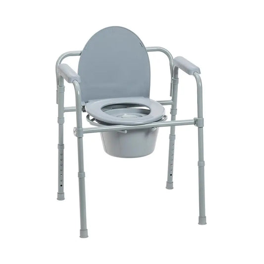 XMSJ Medical Folding Bedside Commode Chair 3in1 Portable