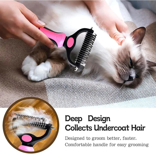 Deshedding Brush Self Cleaning Grooming Tool For Dogs And Cats