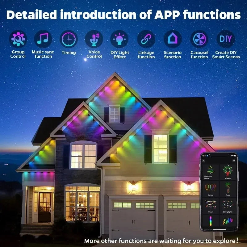 MIMIRGB Outdoor Eaves Lights LED Light Strip With App Control