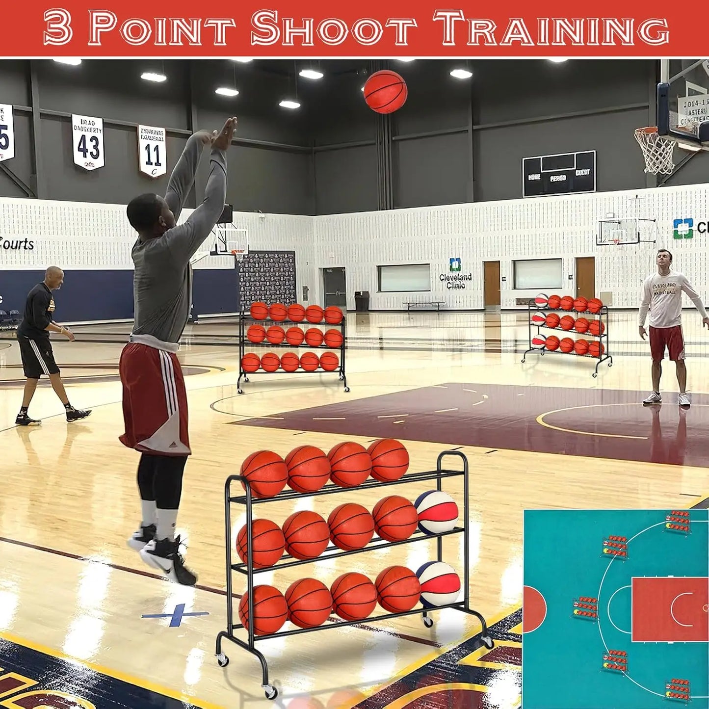 Adjustable Basketball Training Stand with Wheels