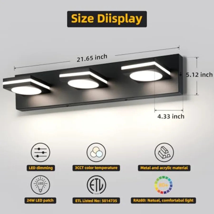 Vanity Light Modern LED Fixtures With Dimmer CCT Lighting